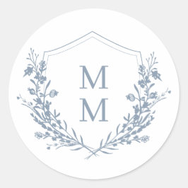 Adesivo Casamento de Derramamento Floral Azul Elegante