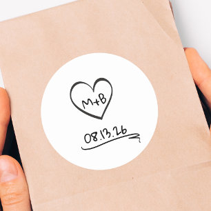 Adesivo Casamento de Desenho de Iniciais Chic Simples de E