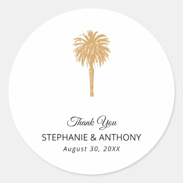 Adesivo Casamento de Destino da Árvore Dourada de Praia Tr (Frente)