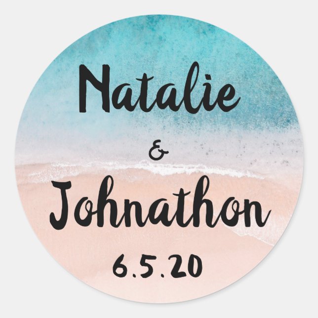 Adesivo Casamento de Destino de Ocean Beach (Frente)