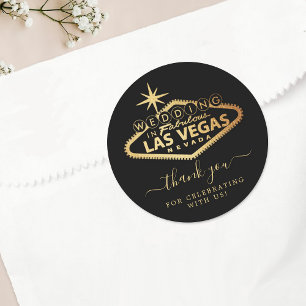 Adesivo Casamento de Destino Elegante Las Vegas Obrigado