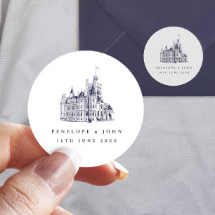Adesivo Casamento de Destino em Castelo Vintage Elegante