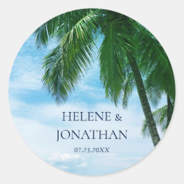 Adesivo Casamento de Destino Tropical de Palm Tree Beach