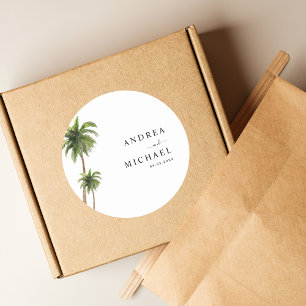 Adesivo Casamento de Destino Tropical de Palm Trees Beach