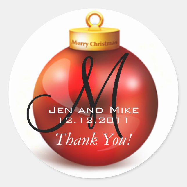 Adesivo Casamento De Dezembro Obrigado Vinhetas (Frente)