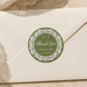 Adesivo Casamento de Dinheiro Antigo Oliva Branco Renda Ob