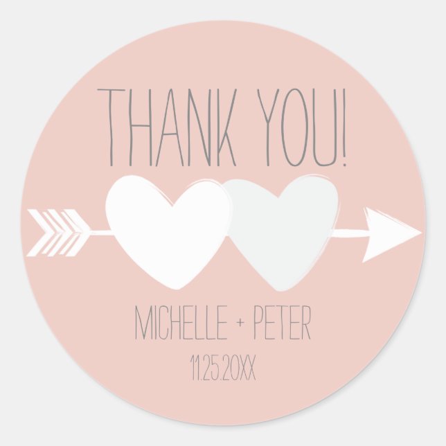 Adesivo Casamento de Dois Corações (Frente)