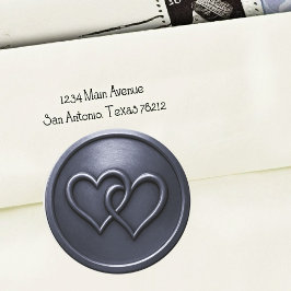 Adesivo Casamento de dois corações entrelaçados em azul ma