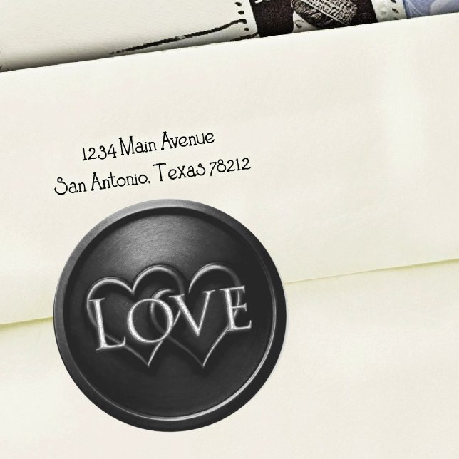 Adesivo Casamento de Dois Corações Entrelaçados Preto (Criador carregado)