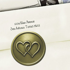 Adesivo Casamento de duas corações entrelaçados em verde-o