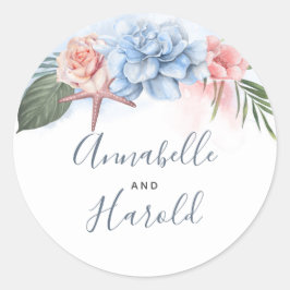 Adesivo Casamento de Dusty Blue e Blush Beach