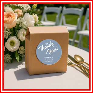 Adesivo Casamento de Dusty Blue Wildflower Obrigado