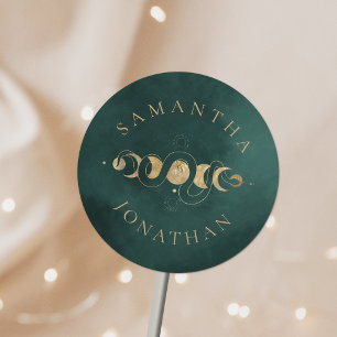 Adesivo Casamento de Emerald Green & Faux Dourado Tarot Ce