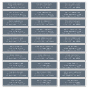 Adesivo Casamento de Endereço de Convidado Azul de Marinho