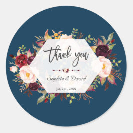 Adesivo Casamento de Escrita Manuscrita Geométrica com Mar