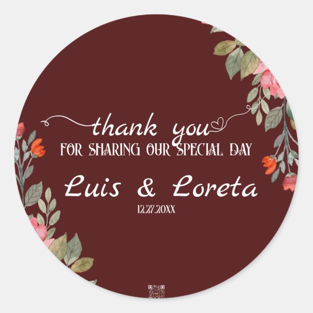 Adesivo Casamento de Escrituras Obrigado Sticker (Frente)