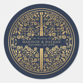 Adesivo Casamento de Espada Real Medieval Azul