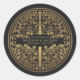 Adesivo Casamento de Espada Real Medieval Negra