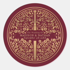 Adesivo Casamento de Espadas Reais Medievais Vermelhas