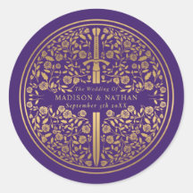 Casamento de Espadas Real Medieval Roxo