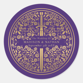 Adesivo Casamento de Espadas Real Medieval Roxo