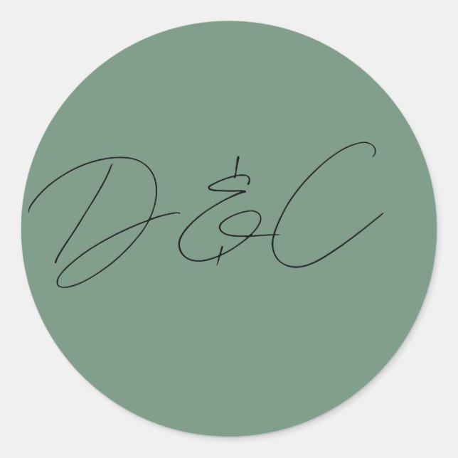 Adesivo Casamento de Estilo de Escrita Manual em Chic (Frente)