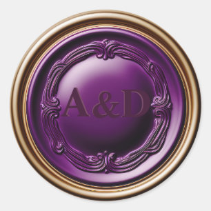 Adesivo Casamento de fêmeas de cera Dourada e Roxo Real El
