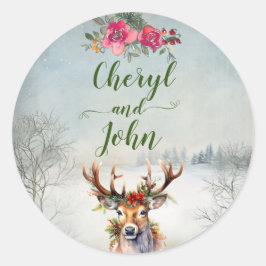 Adesivo Casamento de Férias no Selo de Envelope Lodge