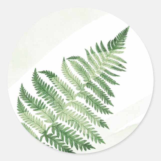 Adesivo Casamento de Fern Verde Minimalista (Frente)