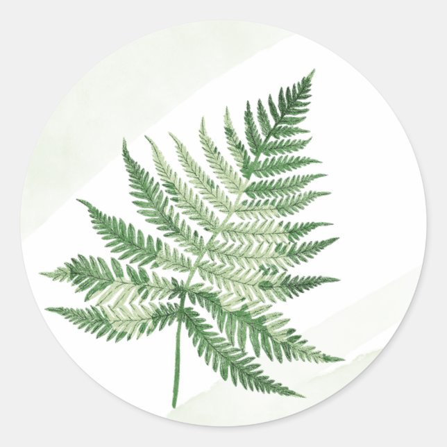 Adesivo Casamento de Fern Verde Minimalista (Frente)