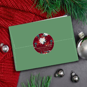 Adesivo Casamento de Flor de Natal Vermelha e Verde
