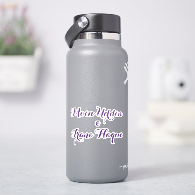 Adesivo Casamento de flor roxa elegante (HidroFlask)