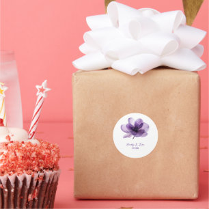 Adesivo Casamento de Flor Roxo Gordo