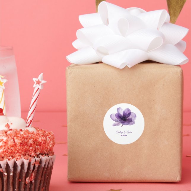 Adesivo Casamento de Flor Roxo Gordo (Festa)