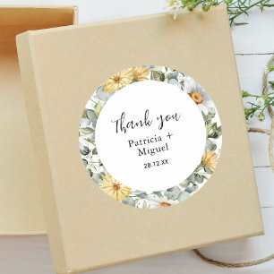 Adesivo Casamento de Flor Selvagem Botânica - Obrigado