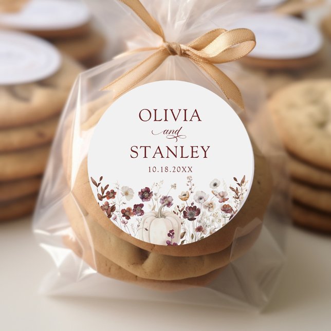 Adesivo Casamento de Flor Selvagem de Abóbora (Criador carregado)