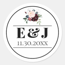 Adesivo Casamento de Florais Escuro Elegante