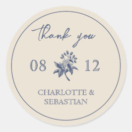 Adesivo Casamento de flores azuis da Vintage