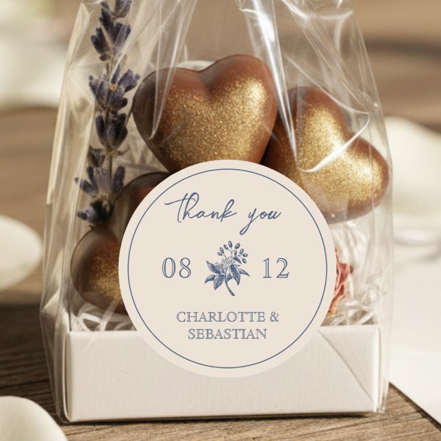 Adesivo Casamento de flores azuis da Vintage (Criador carregado)