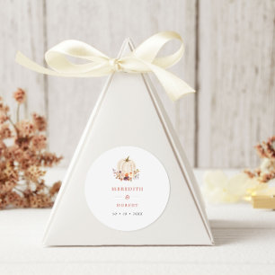 Adesivo Casamento de Flores de Abóbora Branca Roxo e Terra