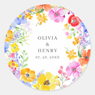 Adesivo Casamento de Flores de Água Vibrantes de primavera