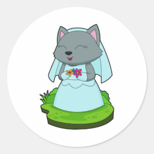 Adesivo Casamento de Flores de Cat Bride