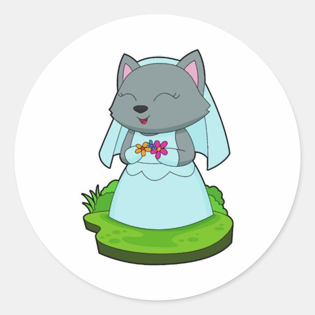 Adesivo Casamento de Flores de Cat Bride (Frente)