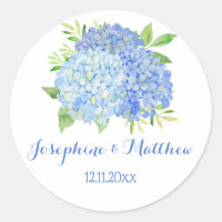 Casamento de Flores de Hydrangea Azul Watercolor