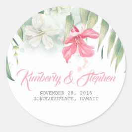 Adesivo Casamento de Flores de Praia Tropicais