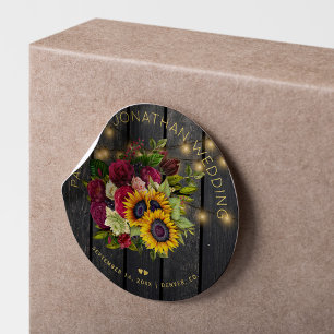 Adesivo Casamento de flores e rosas de lenha