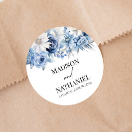 Adesivo Casamento de Flores Florais Dusty Blue