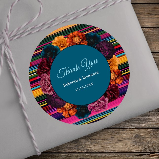 Adesivo Casamento de flores mexicanas modernas (Criador carregado)