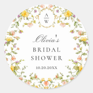 Adesivo Casamento de Flores Selvagens de Aquarelas Elegant