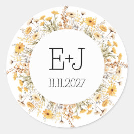 Adesivo Casamento de flores silvestres com vinheta adesiva